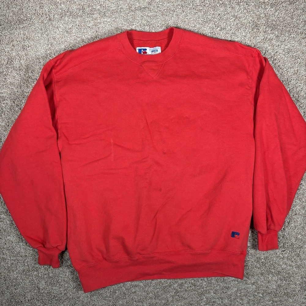 RUSSELL ATHLETIC High Cotton crewneck sweatshirt XL vtg 90s usa made boxy blank